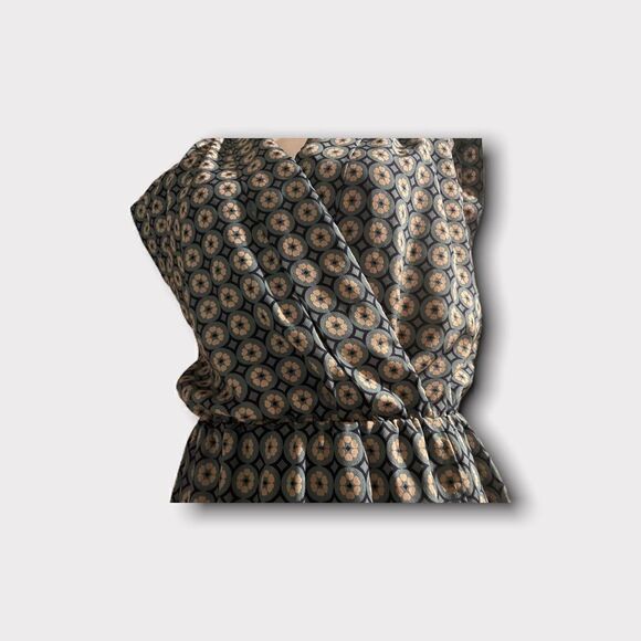 Maison Jules | Women’s Small  Sheath Dress Green and Beige  Geometric Design - Picture 8 of 10